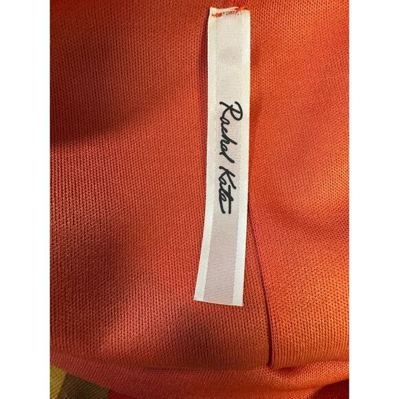 Rachel Kate Chevron Shift Dress M Retro Fall Colors 70s Style Geometric Print - Picture 7 of 8